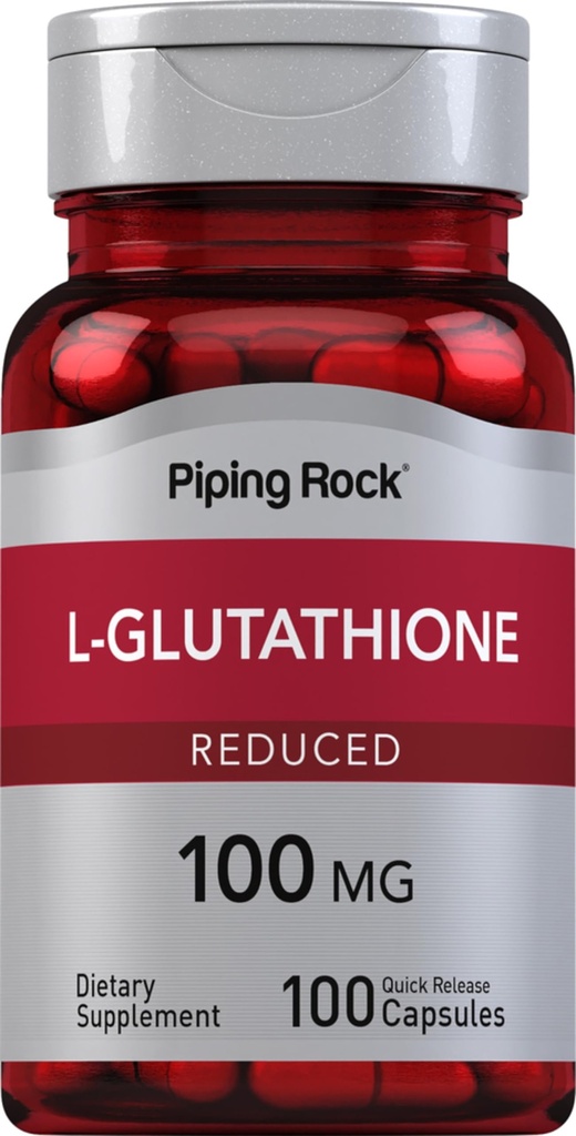 Cauruļveida klints L Glutationa papildinājums - 100 mg - 100 kapsulas - samazināta forma -- ne-GMO, bez lipekļa