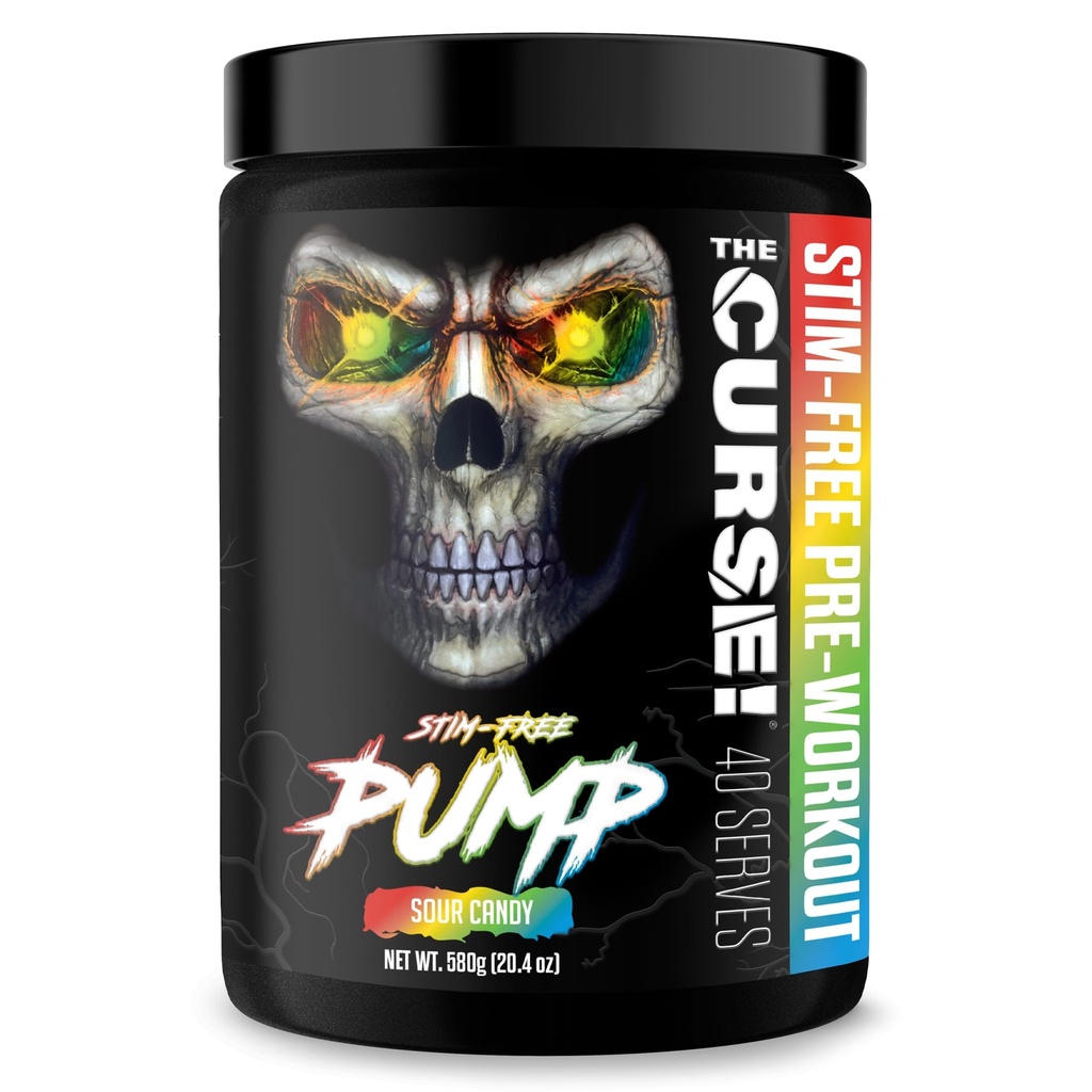 JNX SPORTS Lāsts! Sūknis Pre Workout Pulveris - bez nodoma pirms treniņa – bez kofeīna, L-citrulīns, Beta-alanīns un slāpekļa oksīda pastiprinātājs (Sour Candy, 40 Servē)