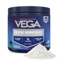 Vega Mikronizēts kreatīnmonohidrāts Pulveris, neflavorēts – 5g Pure Vegan Kreatīns vīriešiem un sievietēm, stiprums, veiktspēja un muskuļu augšana, 100 Kalpojumi (17,6 oz)