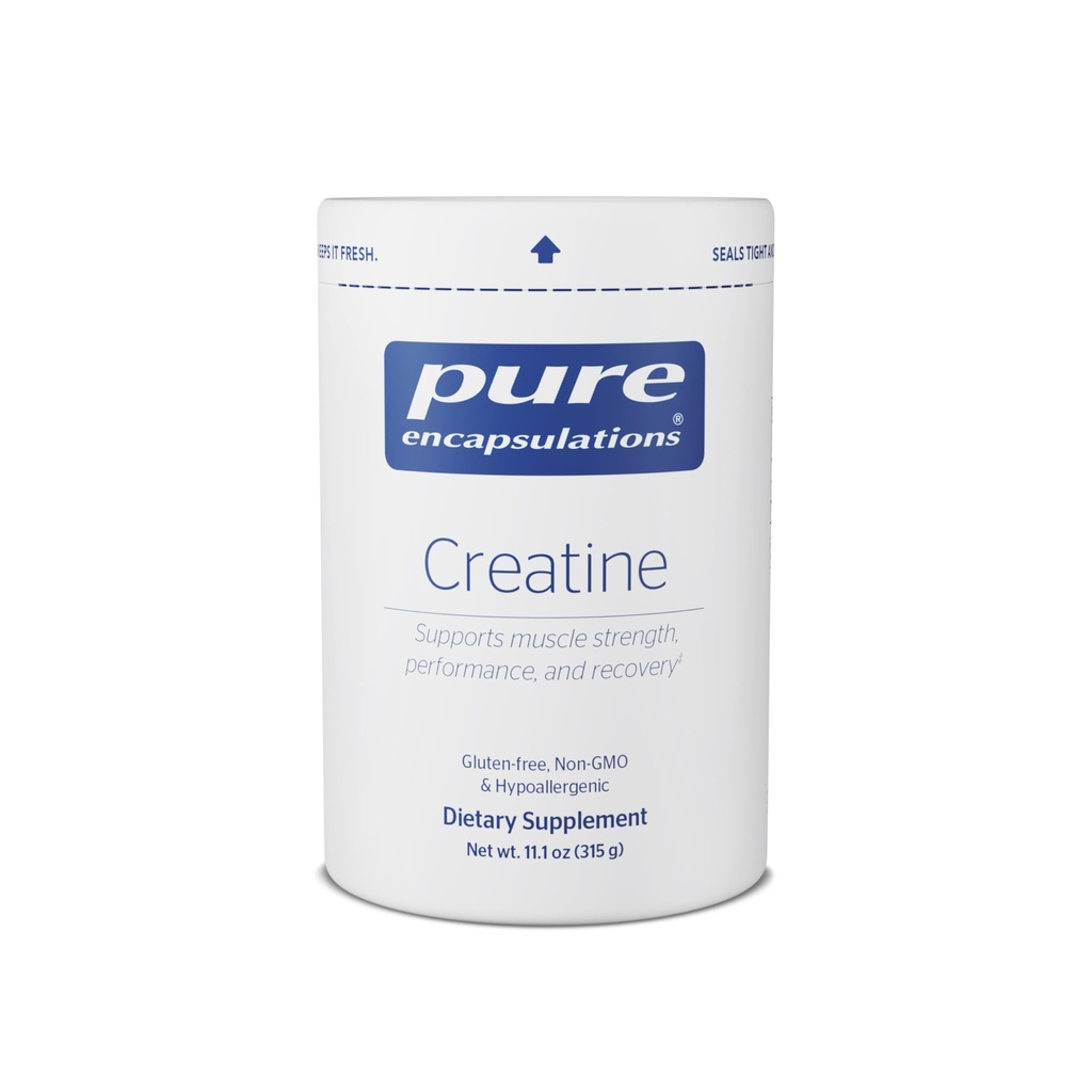 Pure Encapsulations Kreatīns - Kreatīns Papildinājums - Muskuļu stiprums, veiktspēja un atkopšanās - Pirmsstrādāšanas atjaunošanas pulveris - Bez lipekļa, bez GMO un hipoalerģiska - 315 g (60 Kalpo)