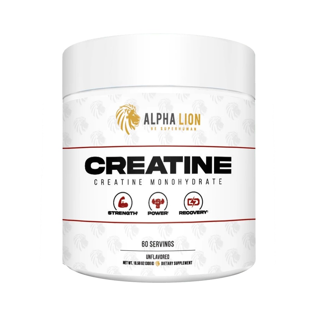 ALPHA LION Kreatīnmonohidrāts Pulveris, 5000mg Per Servē (5g), Atbalsta Muskuļu stiprums, Power, Athletic Performance, Pure Creatina Monohydrata en Polvo Papildinājums (60 Kalpo, Neflavored)