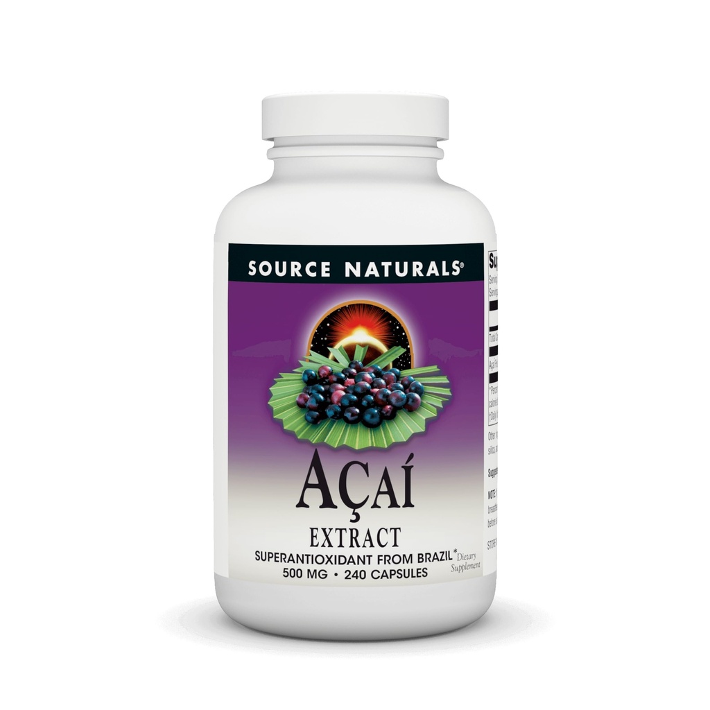 Avots Naturals Acai ekstrakts, Brazīlijas superantioksidants* - 500 mg - 240 Veģetārās kapsulas