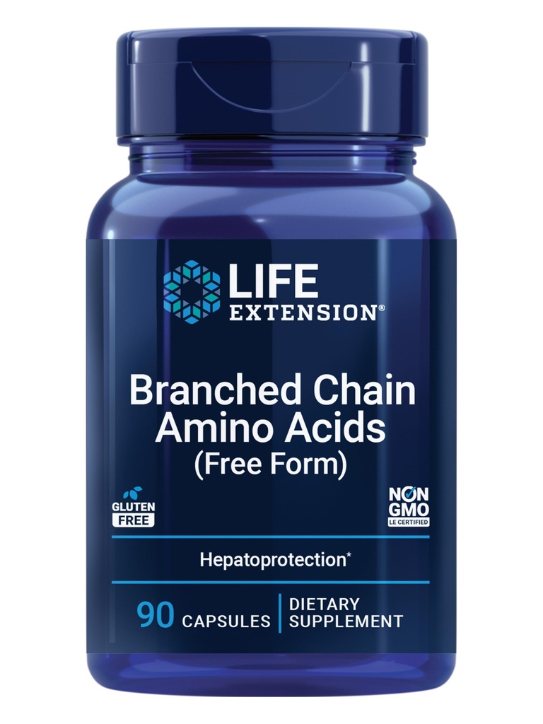 Life Extension sazarotas ķēdes aminoskābes (BCAAs), leicīns, izoleicīns, valīns, veicina muskuļu atveseļošanos pēc vingrošanas, bez lipekļa, ne-GMO, 90 kapsulas