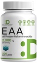 Essential Aminoskābes (EAA) 2000mg Per Serving, 300 kapsulas – Neuzliesmojošs - 9 in 1, Visas BCAAs (Branched-Chain Aminos) – Lean Muskuļu Atbalsts & Natural Pre Workout Papildinājums