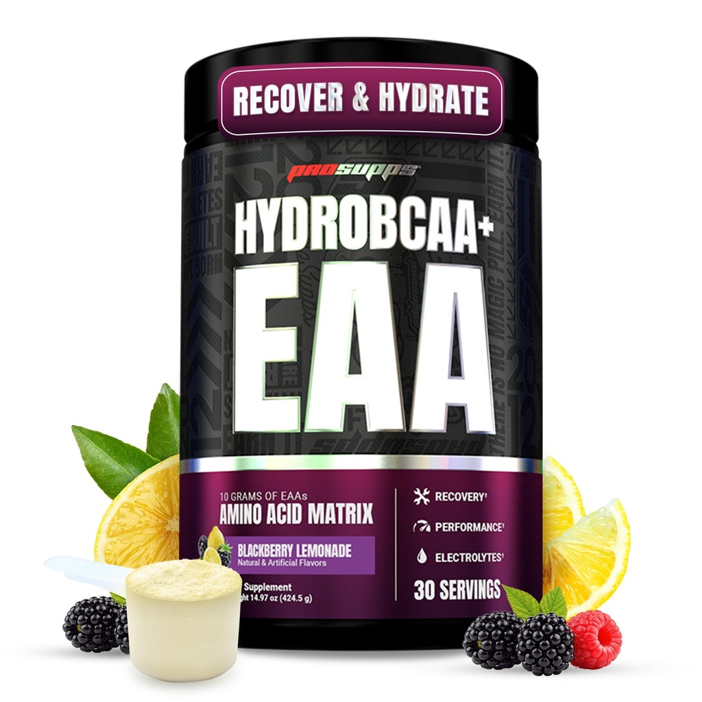 ProSupps HydroBCAA Essential Aminoskābju pulveris, BlackBerry Lemonade - Workout Papildinājums ar BCAA, EAAs & Elektrolīti hidratācijai un atgūšanai - Stimulējoša-free, Soy & Gluten-free - 30 Kalpo
