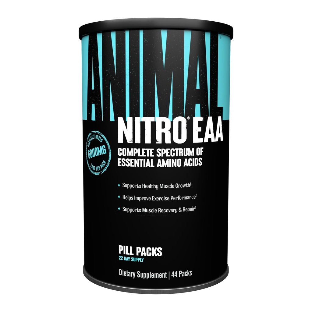 Dzīvnieku Nitro EAA - post-darbs atveseļošanās un remonts, atbalsta Lean muskuļu augšanu, Complete Spectrum essential aminoskābes un BCAA papildinājums vīriešiem un sievietēm, 44 Packs