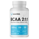 Piesūcināta BCAA 2:1:1:1 Kapsulas ; sazarotas ķēdes aminoskābes papildinājums  ; 1000 mg uz vienu Kalpo ; bez lipekļa, ne ĢMO, trešās puses pārbaudīts ; BCAA papildinājums 100 Pasniedz (200 kapsulas)