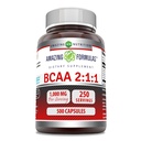 Amazing Formulas BCAA 2:1:1,1 1000 Mg Per Servējot ; Capsules ; sazarotas ķēdes aminoskābes Papildinājums ; Non-GMO; bez glutēna; izgatavots ASV (1 Pack, 500 Count)