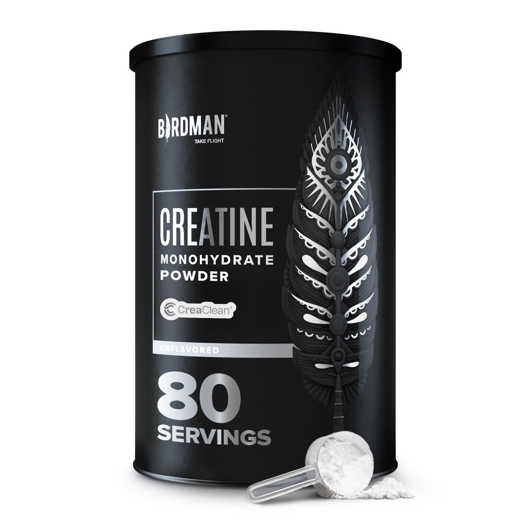 BIRDMAN Mikronizēts kreatīnmonohidrāts Pulveris, Muskuļu atveseļošana, Bez kofeīna, kreatīnu pirms treniņa, Vegan, post Workout, bez lipekļa, bez cukura