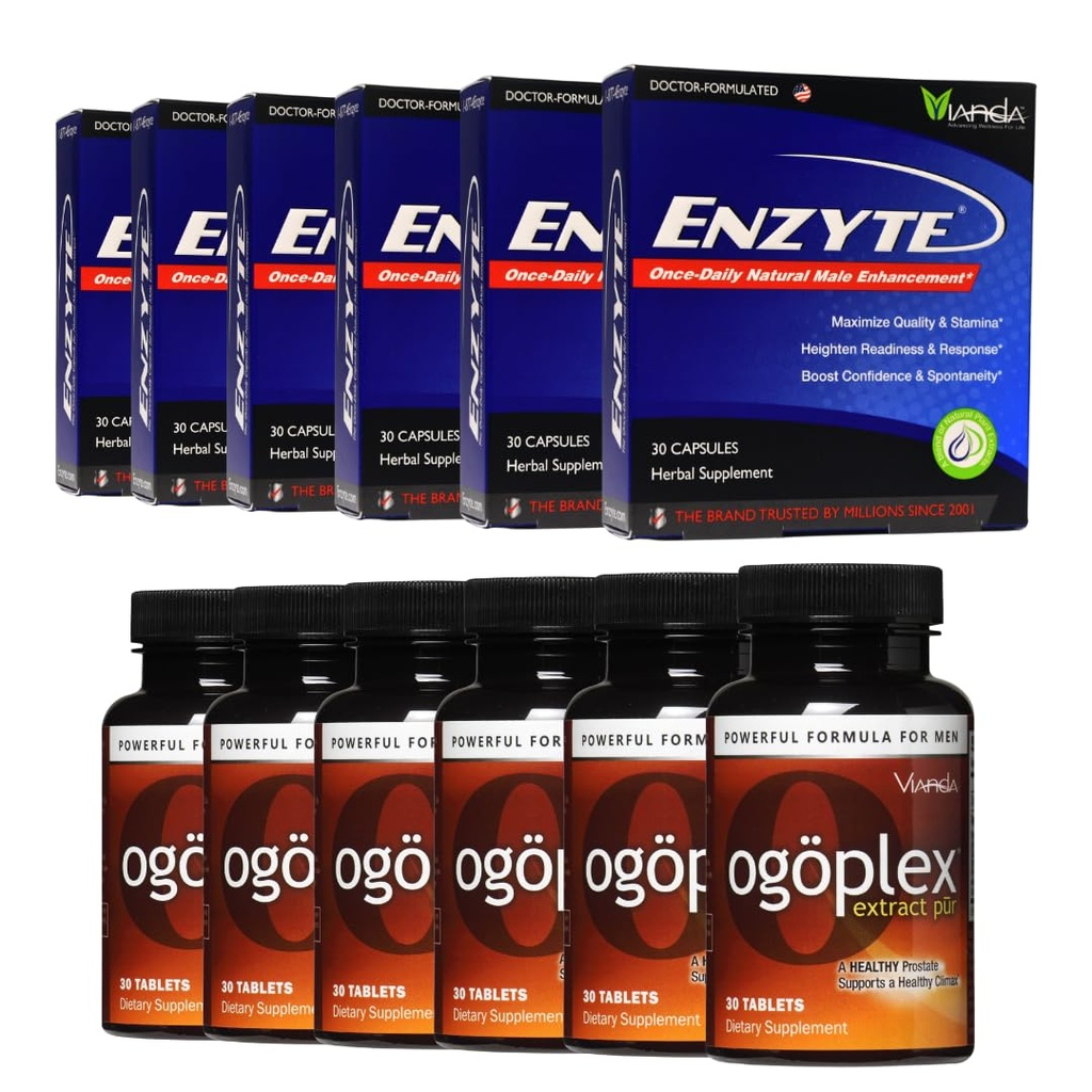 Enzyte & Ogoplex Bundle ; Dabīgs vīriešu Vitality + prostatas un urīna veselības atbalsts - 6 Iepakojums katra paka