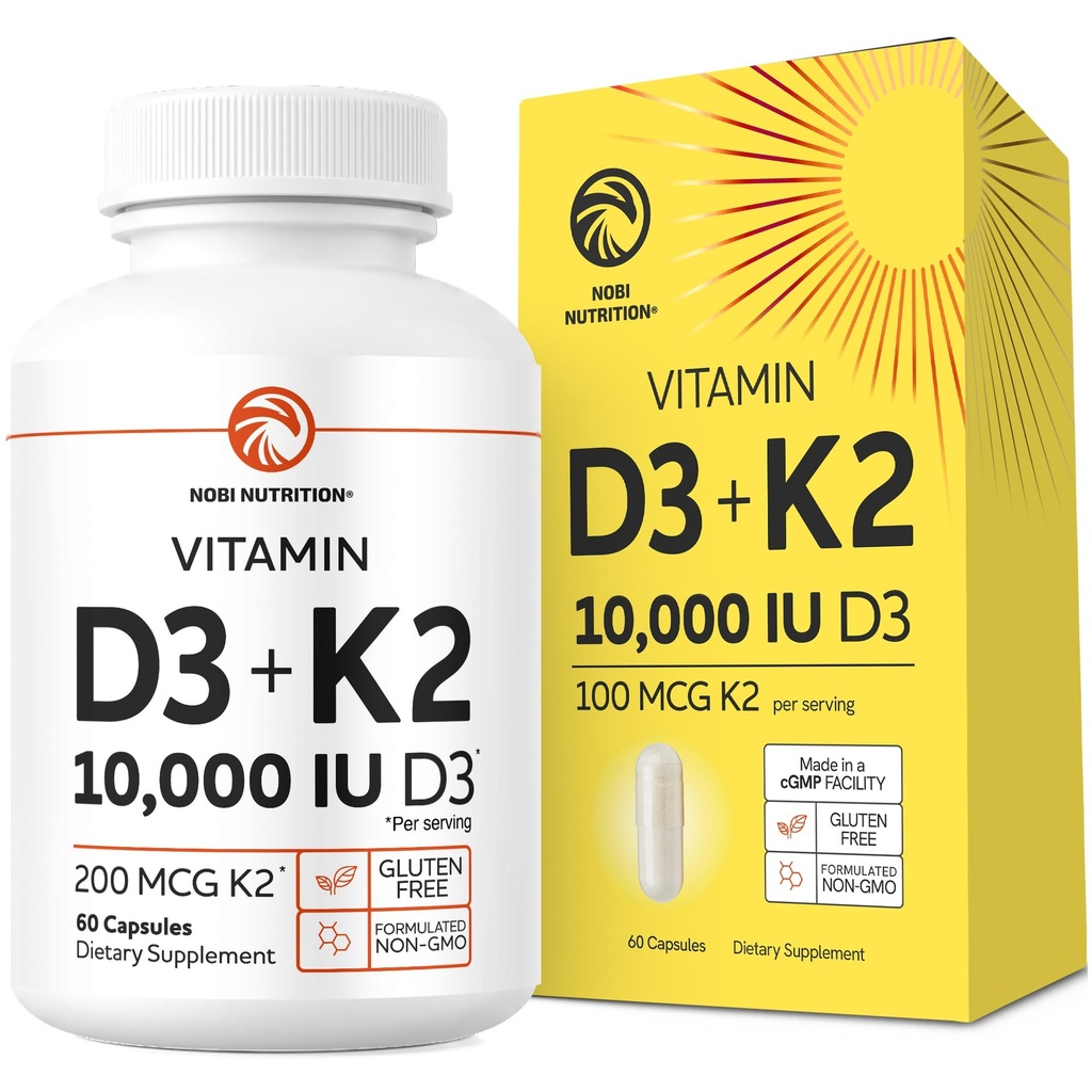 Vitamīns D3 K2 5000 SV imūnās sistēmas, spēcīgu kaulu un zobu balsts  ) Vit D3 125mcg, vitamīns K2 MK7 100mcg, kalcijs 210mg un bioperīns   ) 3rd-party pārbaudīts, ne-GMO  ) 60 kapsulas (2 mēnešu piegādes)