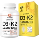 Vitamīns D3 K2 5000 SV imūnās sistēmas, spēcīgu kaulu un zobu balsts  ) Vit D3 125mcg, vitamīns K2 MK7 100mcg, kalcijs 210mg un bioperīns   ) 3rd-party pārbaudīts, ne-GMO  ) 60 kapsulas (2 mēnešu piegādes)