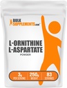 BulkSupplements.com L-Ornithine L-Aspartate Powder - Ornithine Supplement, Amino Acid Supplement - Gluten Free, 3g per Serving, 250g (8.8 oz) (Pack of 1)