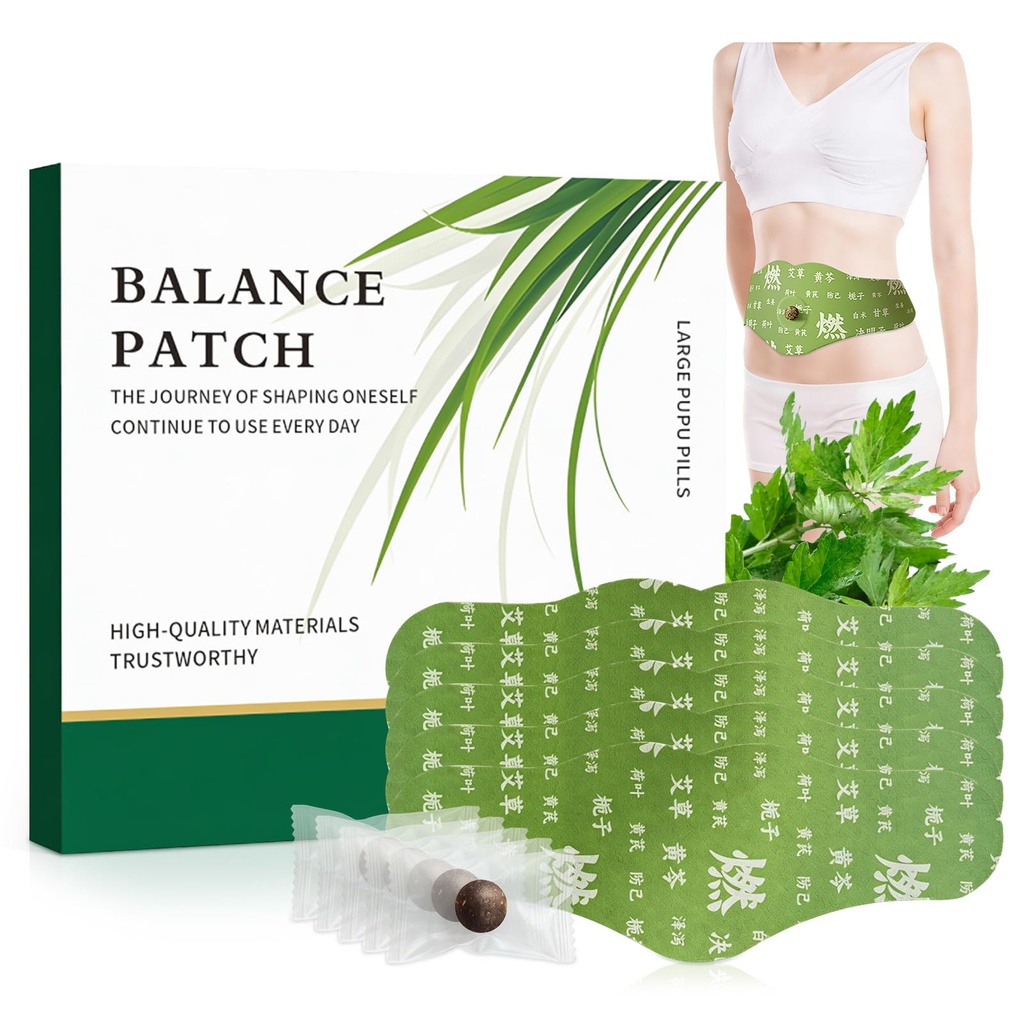 Augu Patch Pad balanss – Mugwort Herbal Navel Patches for Menstrual Cramp Relief, atbalstot samazinātu uzputošanas izskatu, veicina vēdera komfortu nav kairinošs dizains 1 Kastes 5 gabali (1 Box)