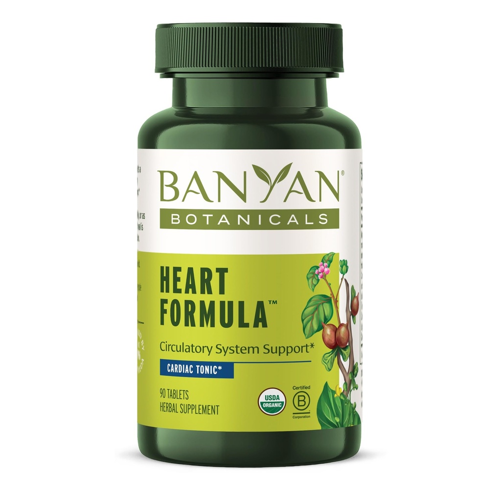 Banyan Botānika Sirds Formula – Organic Herbal Heart Veselības Papildinājums ar Hawthorn Berry un - Guduchi – Atbalsta Pareiza funkcijas Sirds* – 90 Tabletes – Non-GMO Ilgtspējīga Avots Vegan