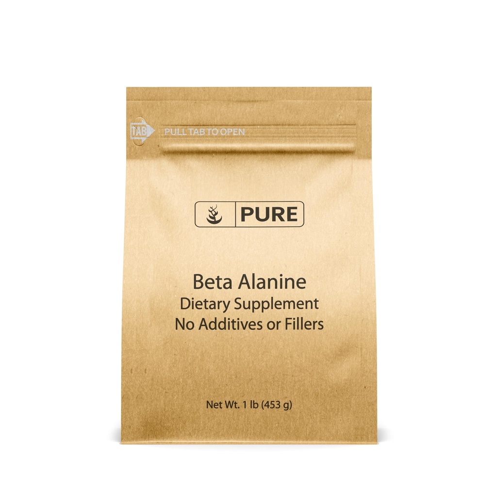 Pure Original Sastāvdaļas Beta alanīna pulveris (1 lb) Ne- GMO, ne- Essentiāla aminoskābe