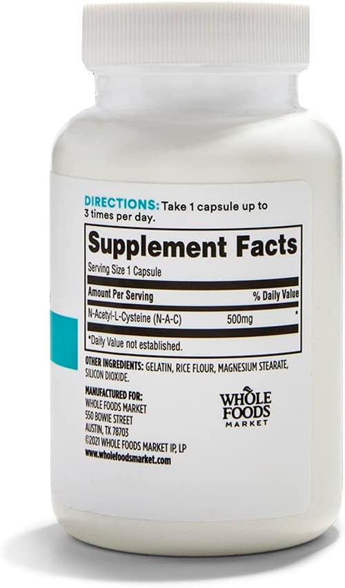 365 pēc Visa pārtikas tirgus, N-acetil-L-cisteine 500 MG, 100 grādos (2. iepakojums)