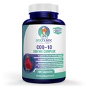 CoQ10 - Co-Enzyme Q10-200 mg - Izcila vērtība - 200 Caps - Ātra Absorbcija - Veg. Caps - Ne-GMO - Ubihinons - Sirds un šūnu enerģija un smadzeņu papildinājums, Foxxy Doc