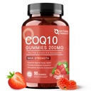 NATURE TARGET CoQ10 Gummies 200mg – Augsta Absorbcija Coenzyme Q10 papildinājumi sirds, enerģija un antioksidants ar PQQ, Zinc & Ashwagandha, zemeņu Flavor, 90 Count