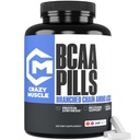 Crazy Muscle 3000mg BCAA tabletes (80 dienu piegādes) ar Optimālo 2:1:1 Attiecība sazarotās ķēdes aminoskābju reģenerācijai un izaugsmei, 1000mg BCAAs uz tabletes (vairāk nekā BCAA kapsulas) 240 tabletes