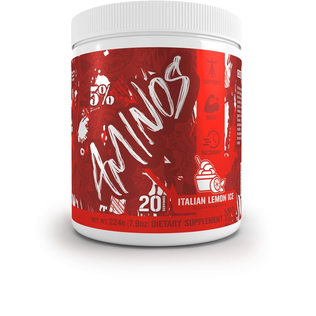 5% Uzturs kods Red Aminos BCAA & EAA Post Workout Recovery Powder 