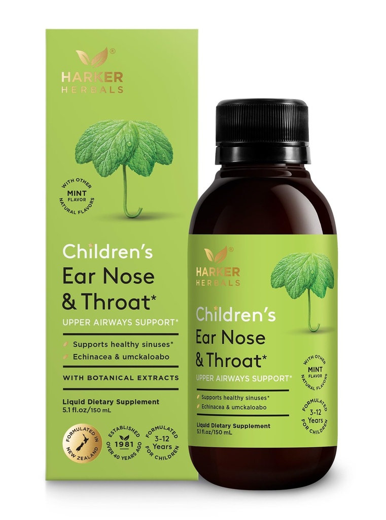Bērnu ausu deguns & Throat Syrup, augu formula sinuses & Sezonālais labsajūta ietver Echinacea, Pelargonium & Elderflower, Augu bāzes - 5.1 Fl oz (30 Kalpo)