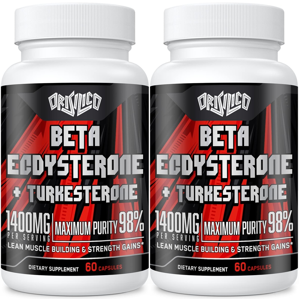 1400mg Beta Ecdysterone un Turkesterone piedevas, maksimizēts 98% Beta Ecdysterone & 20% Turkesterone Ekstrakts muskuļu masai, izturībai, proteīnu sintēzei, 120 kapsulas