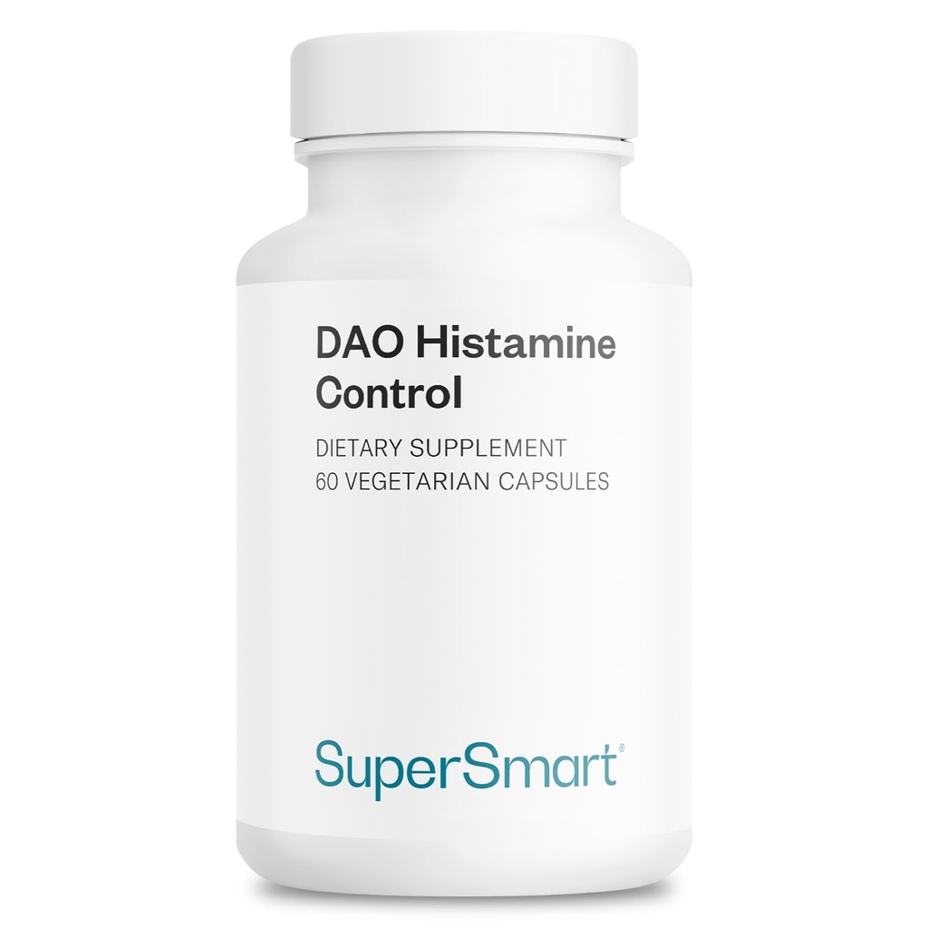Supersmart DAO Histamīna kontrole (augsta aktivitāte) - Mikrokapsulas DAO enzīmi - Pastiprināta ar Quercetin & Vitamīnu C - Diamīna oksidāzes papildinājums 