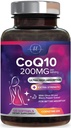 Coenzyme Q10 200mg uz vienu Kalpošanas Papildinājums - Ultra High Absorbcija, Antioksidants sirds veselībai un enerģijas ražošanas atbalsts - CoQ10 (Ubihinons) Co Q 10 Papildinājums & Vitamīni 100mg Katrs - 120 Softgels