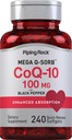 Pīlings Rock CoQ10 100mg • 240 Softgels • Uzlabota Absorbcija Papildinājums sievietēm un vīriešiem • Ne-GMO, bez lipekļa
