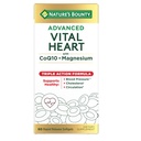 Dabas Bounty Advanced Vital Heart with CoQ10 + Magnijs, Antioksidants, Atbalsta Veselīgs asinsspiediens, Holesterīns, Cirkulācija, Triple Action Formula, CoQ10, Magnija papildinājums, 60 Softgels
