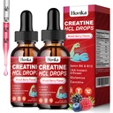 Kreatīns HCL šķidrs piliens vīriešiem un sievietēm, kreatīns hidrohlorīds ar L-karnitīns, L-glutamīns, BCAA, vitamīns B12 & B6 muskuļu augšanu un atgūšanu-Vegāns, jaukts ogu Flavor Flavor, 4 Fl Oz