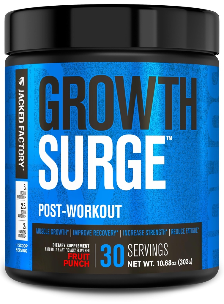 Jacked Factory augšanas ķirurgs Creatine Post Workout w/L-karnitīns - Ikdienas muskuļu Builder & Recovery Papildinājums ar kreatīnmonohidrātu, Betaine, L-karnitīns L-Tartrāts - 30 Pasniedz, augļu puns