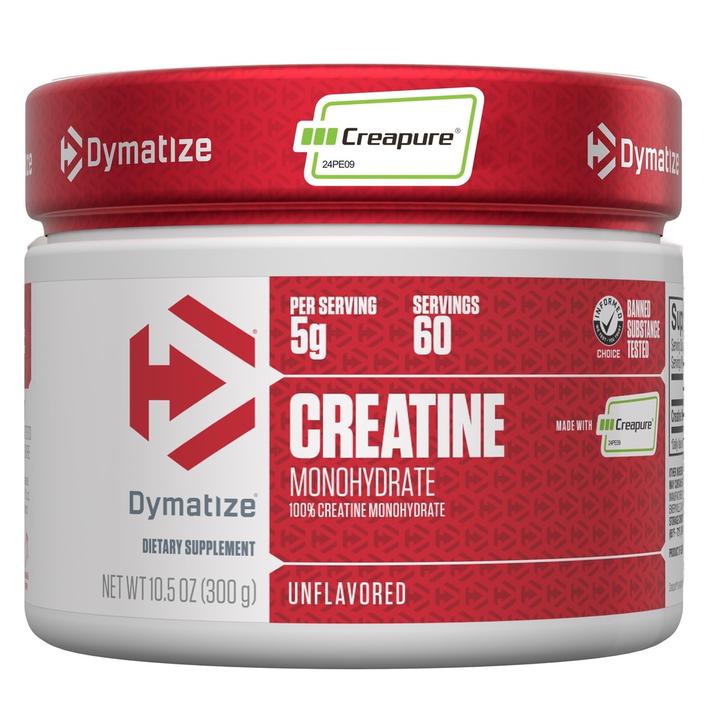 Dimatizēt kreatīnmonohidrātu pulveris ar CREAPURE (Vācijas produkts), 5g Per Serving, 60 Servings (300g), kreatīns sievietēm un vīriešiem, bez lipekļa
