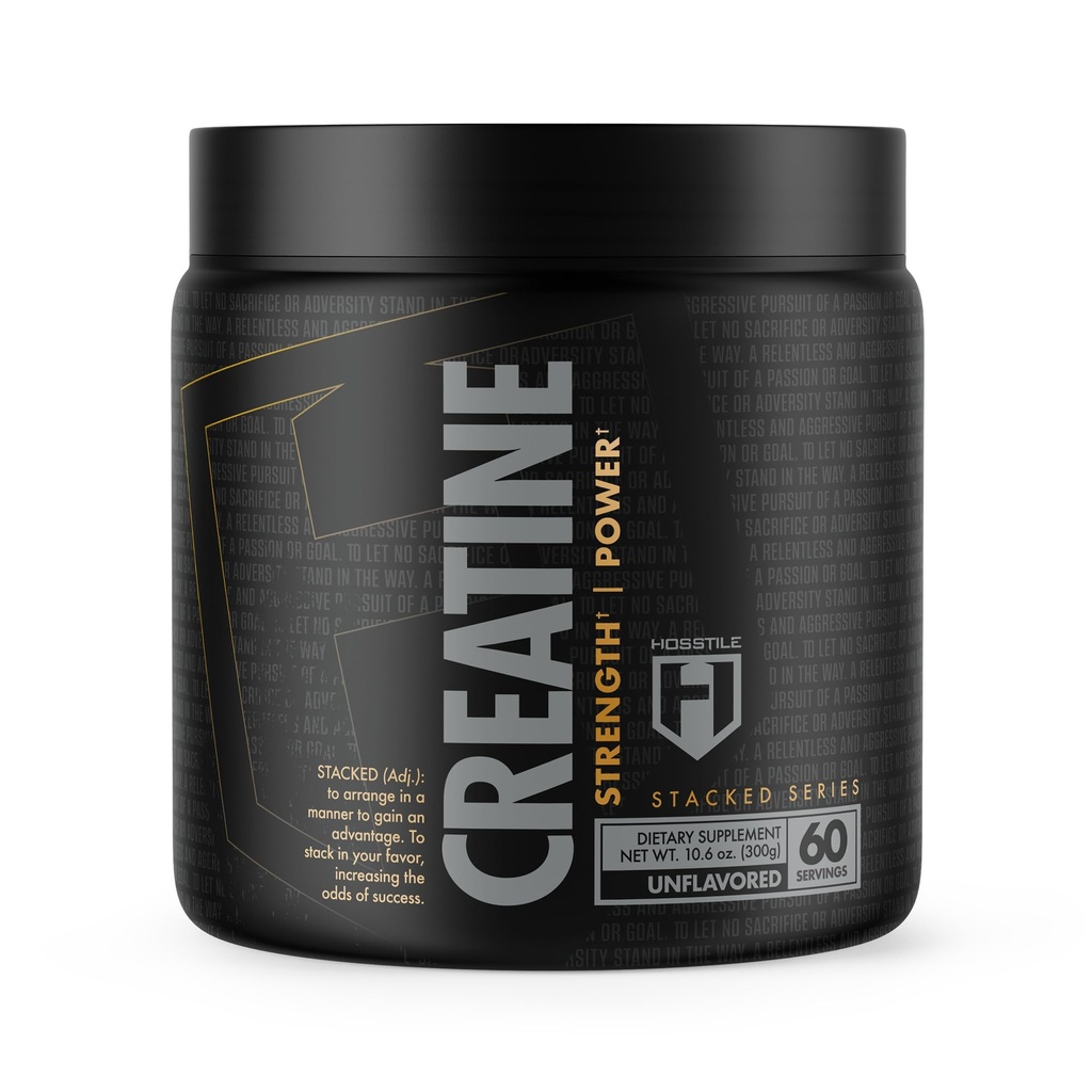 HOSTILE kreatīna monohidrāts Pulveris vīriešiem un sievietēm, mikronizēts, uzlabot muskuļu izmēru, stiprums un jauda, post Workout Recovery Drink, neflavored, 60 Servings