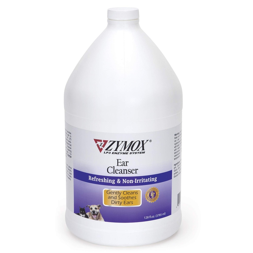 Zymox ausu tīrīšanas šķīdums suņiem un kaķiem, 1 Gallon