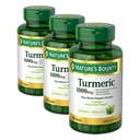 Dabas Bounty Turmeric ar melno piparu ekstraktu,atbalsta Antioksidants veselība,1000mg,60 Kapsulas,(Iepakojums no 3)