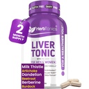 Herbtonikas Aknas tīrīt Detox & remonta papildinājums ar pienu Thistle & Artichoke 20-in-1 Aknu atbalsta formula, Enerģētika un vispārējā veselība       ) Dandelion, Turmeric, Berberine ) 120 Vegan kapsulas