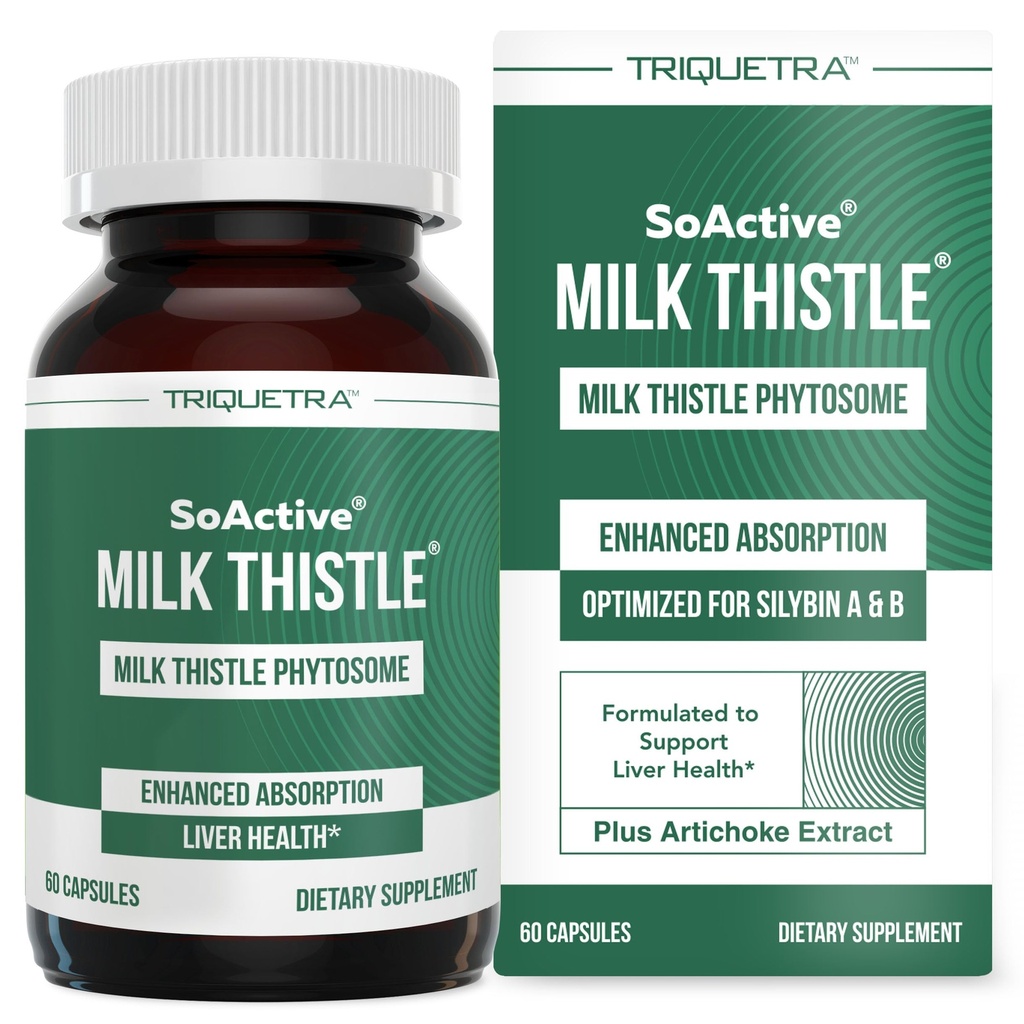 SoActive® Milk Thattle: 10X Efektīvāks Piens Fitosoma, Optimizēts Essential Bioactive Silybin A & B Plus Bilear® Artichoke Extract & Bile Enter - Aknu Support