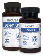 BIOVEA Coenzyme Q10 un Selēna vērtības iepakojums