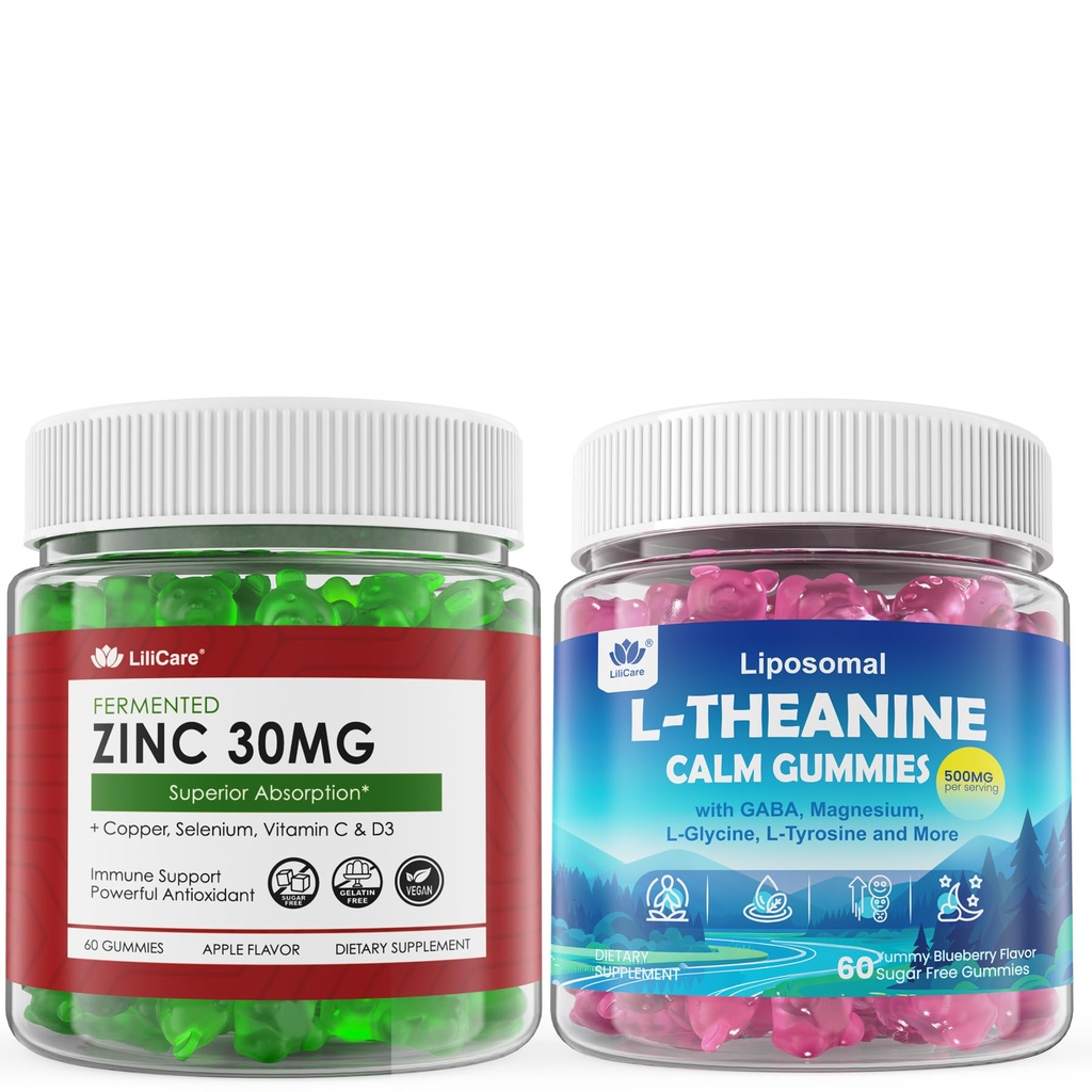 Cinka gumijas un liposomālās L Theanine 500mg Gumijas
