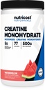 Nutricost Kreatīna monohidrāts Pulveris (Ūdensmeleons, 500 Grams) - Mikronizēta kreatīna papildinājums - Vegāns, ne-GMO, bez lipekļa