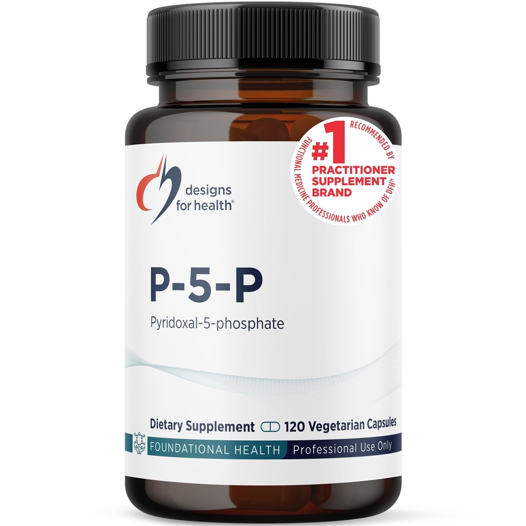 Izstrādājumi veselībai P-5-P - 50mg B6 vitamīna (P5P piridoksāls-5-fosfāts) papildinājums - ne-GMO, Vegan B-6 (120 kapsulas)