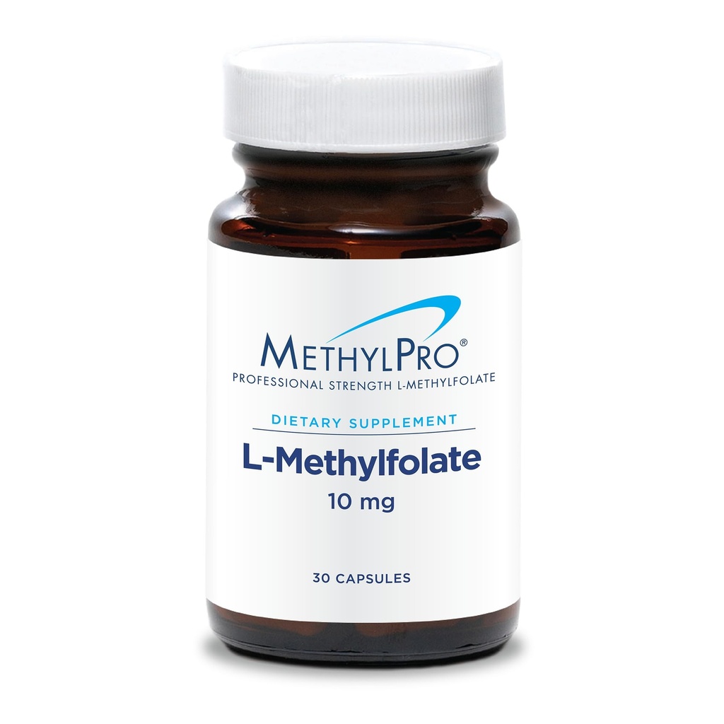 MetilPro L-metilfolāts 10 mg - Balsta veselīgs Mindset - Active Folate for Metilation Support & Biochemical Reactions - Augsta bioloģiskā pieejamība - 30 Servējumi - 30 kapsulas