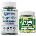 Nextdia Vegan Omega 3 Gumijas 1 iepakojums + Fosfatidilserīns Gumijas Bezcukura 2 iepakojumi