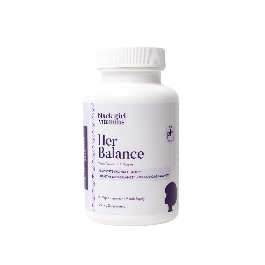 Melna meitene Vitamīni - Viņas balanss Vagināls Probiotikas - Daily Microbiome Atbalsts sievietēm - 10 miljardi KVV Lactobacillus Crispatus & Gasseri + Herbal Blend - Vegan, Gluten-Free, Halal (30 dienu piegādes)