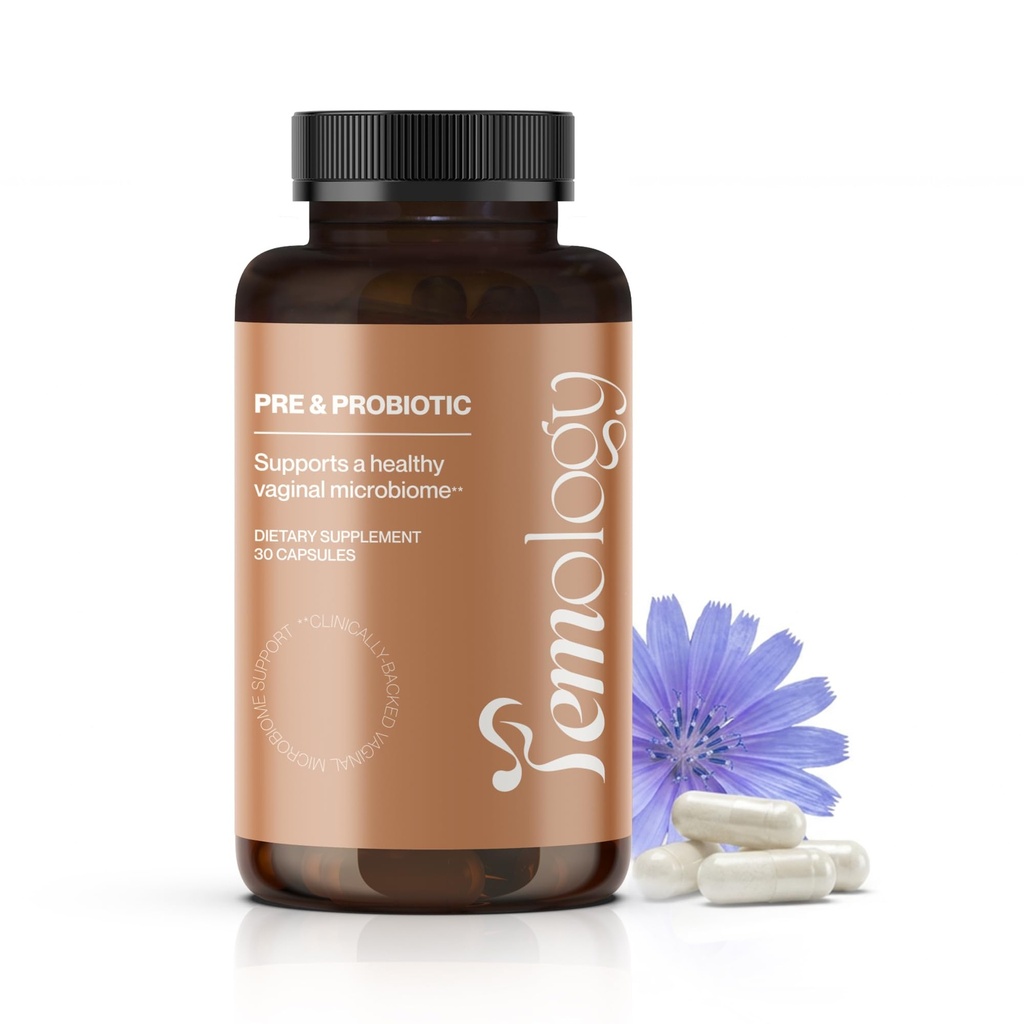 Pre & Probiotic – Probiotikas papildinājums vaginālam PH līdzsvara atbalstam ar 23B KVV un inulīna prebiotiku intimētam labsajūtam, septiņiem Lactobacillus celmiem, 30 kapsulām