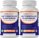 Vitamatic Lactobacillus Plantarum - 20 miljardi uz DR Kapsulas - 60 Grāfs - Gremošanas atbalsts - Izgatavots no Prebiotic Inulin Fiber-2 iepakojuma