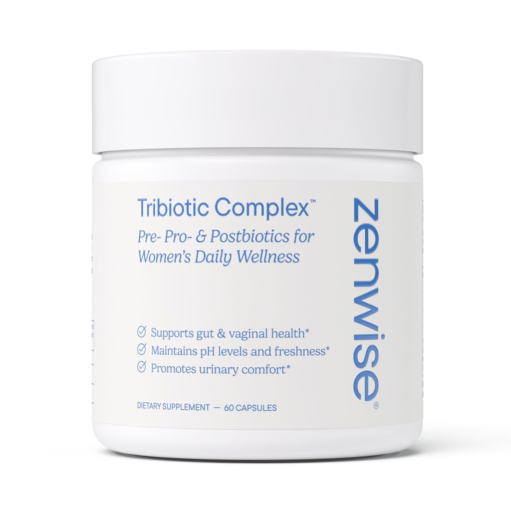 Zenwise Veselības Sievietes Triobiotikas komplekss Papildinājums Gremošanas, Gut Flora & Vaginal Veselība - Daily Probiotikas sievietēm ar gremošanas atbalsts Bloating & Gas Relief - 60 Count