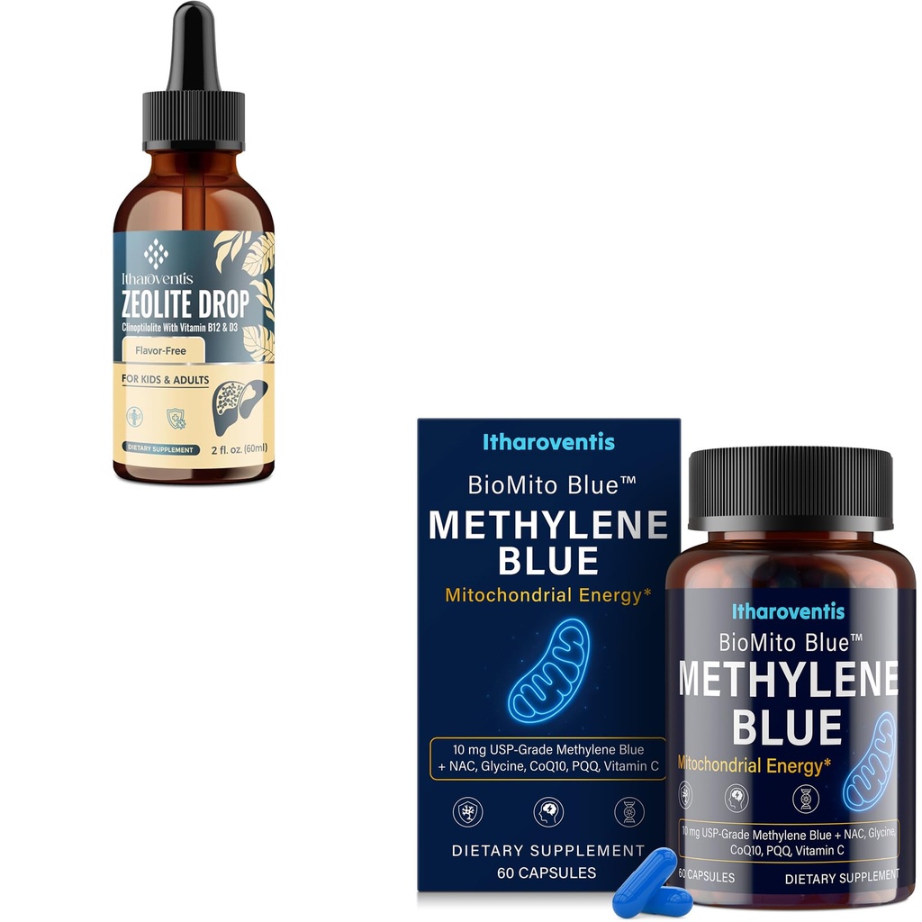 Itharoventis Zeolite Drops with Vitamin B12 & D3 + Methylene Blue USP Grade Supplement